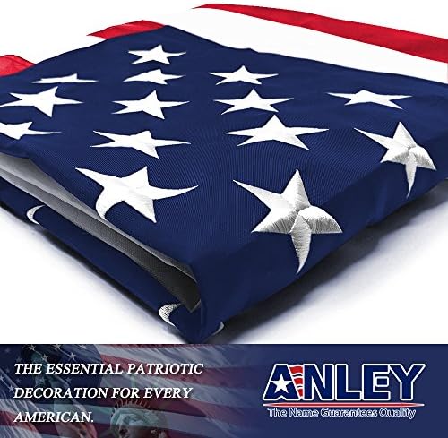 ANLEY EverStrong Series American US Flag 5x8 Foot Heavy Duty Nylon - Embroidered Stars and Sewn Stripes - 4 Rows of Lock Stitching - US National Banner Flags with Brass Grommets 5 X 8 Ft