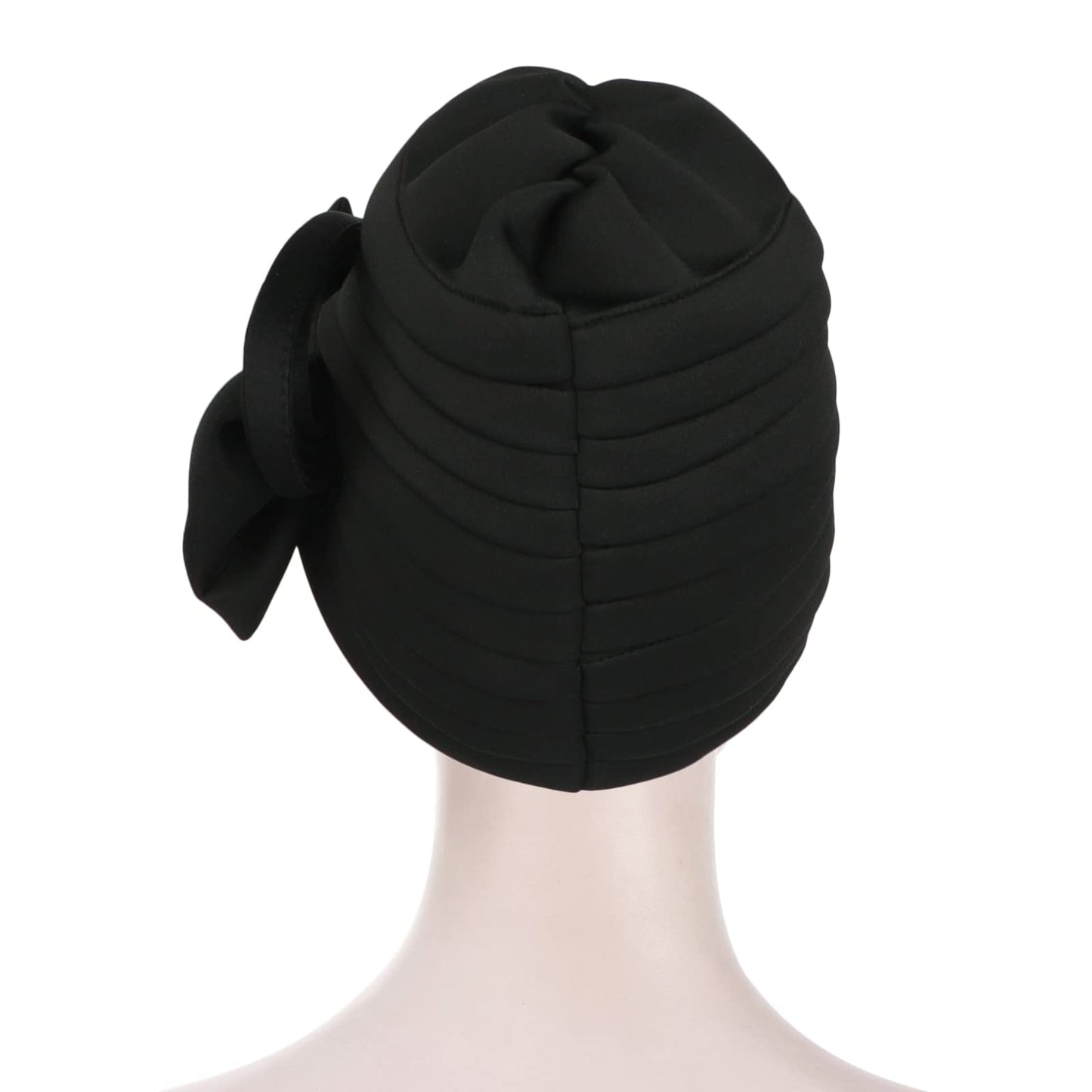 African Turban Head Wrap Nigerian Gele Head Tie Stretchy Breathable Bonnet Turban Bow Chemo Beanie Cap Bandana Head Wear