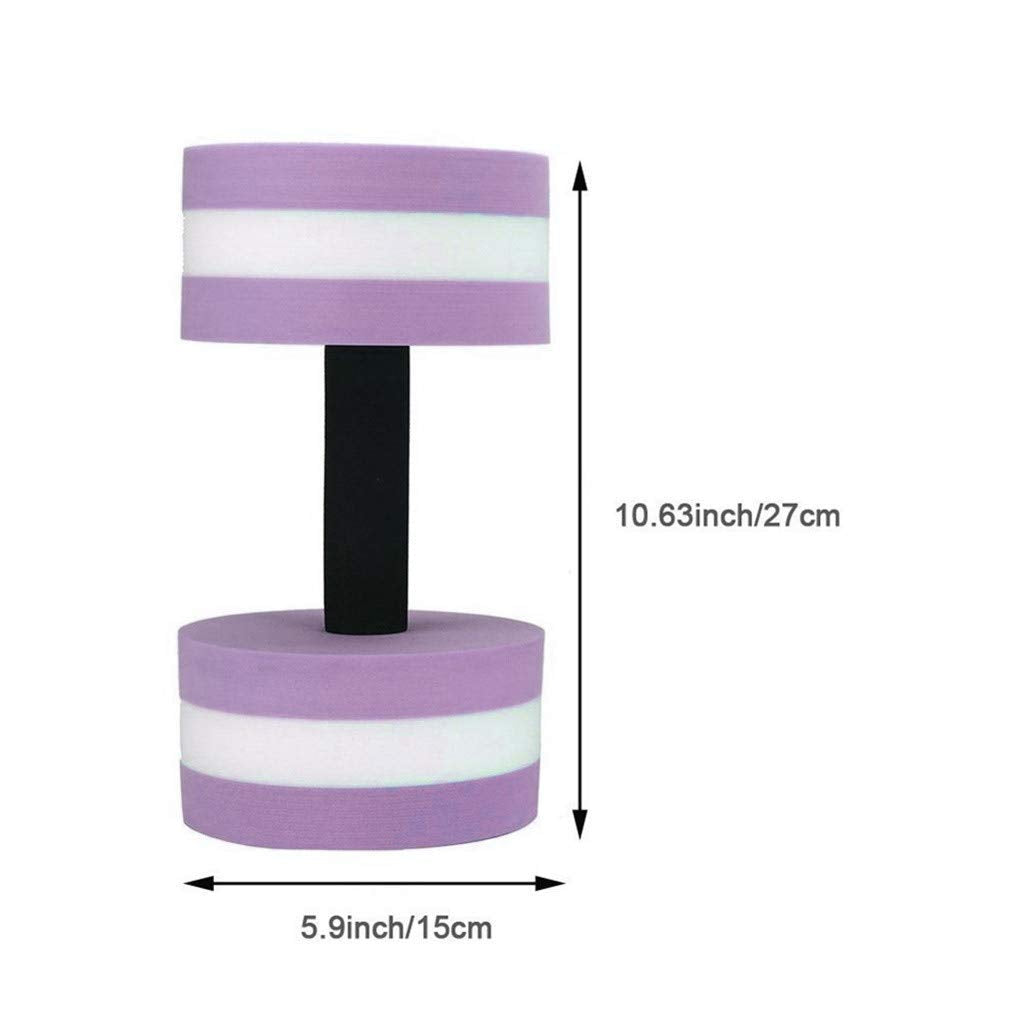Water Dumbbells, Aquatic Exercise Dumbell, Set of 2 Aerobic Water Exercise Foam Dumbbells Pool Resistance for Men Women Weight Loss Water Sports Fitness Tool (purple)