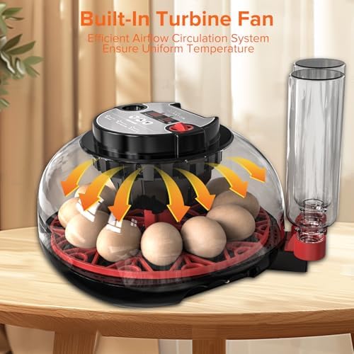 Incubator with Automatic Egg Turning and Humidity Control, Incubators for Hatching Eggs, Chicken, Ducks, Goose, Pigeon, Quail, Parrot Incubator for Farm, Lab, Science Classroom, Home