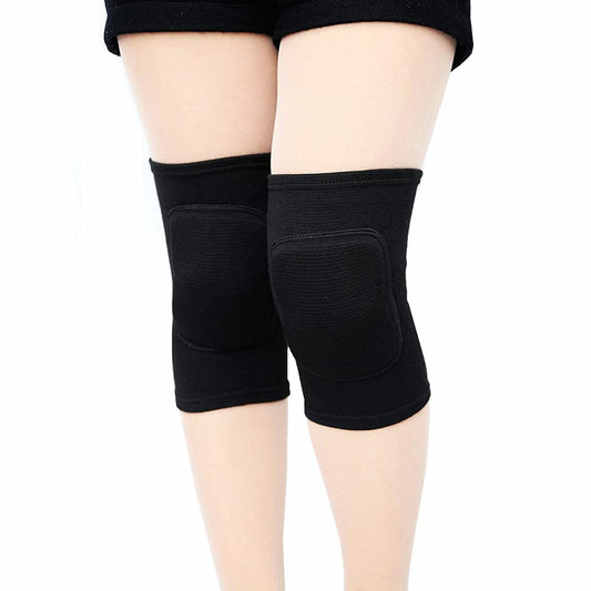 Kids Volleyball Kneepad Soft with Sponge 1 Pair, Knee Sleeve for Adult Youth Pole Dance Cycling Soccer Roller Skating-Elbow Support Work Gym Yoga Golf Leg Protector Auto Mechanic-Black(Black, S)