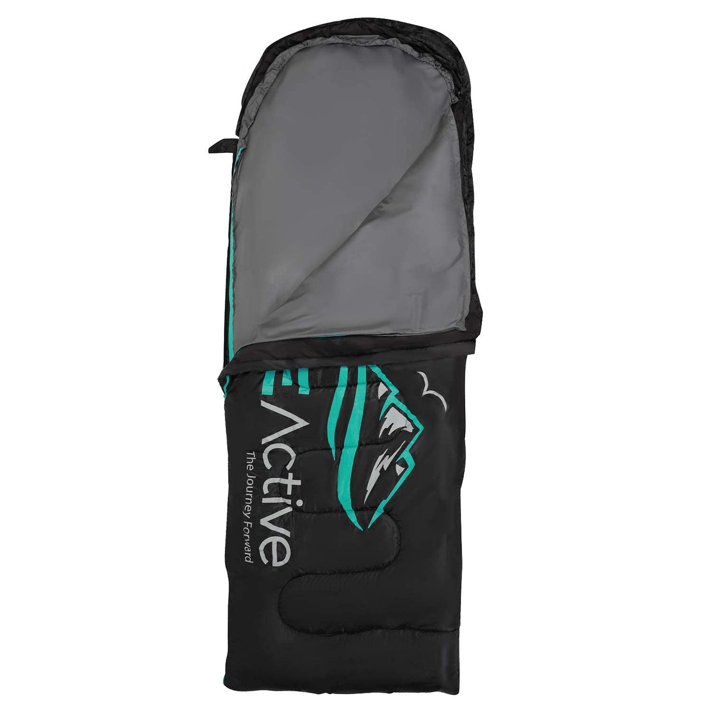 FE Active Sleeping Bag Liner, Sleeping Bag Liner with Drawstring Hood & Dual Slider Zipper, Camping Blanket for Winter Sleeping Bag, Camping Bed or Travel Blanket, Designed in California, USA