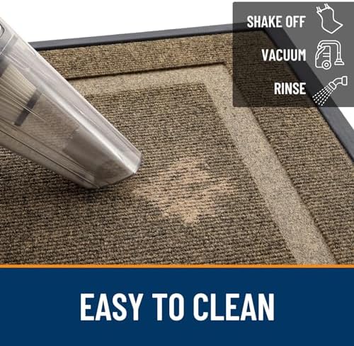 OLANLY Front Door Mat Indoor Outdoor Entrance, Waterproof All-Season, All-Weather Doormat, Sturdy Natural Rubber, Fade Resistant, Low Profile, Easy Clean Patio Porch Entryway Mat, 36x24, Brown