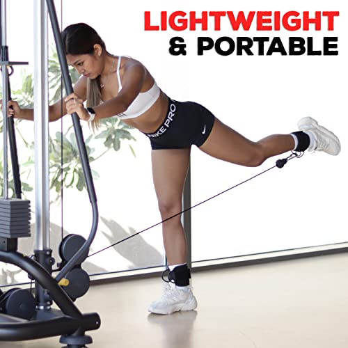 YAGHZU Ankle Straps for Cable Machines Women - Adjustable Gym Ankle Strap for Cable Machine, Neoprene Padded Cable Straps, Durable Leg Strap with Cable Cuff, Glute Kickback Ankle Strap with D Rings