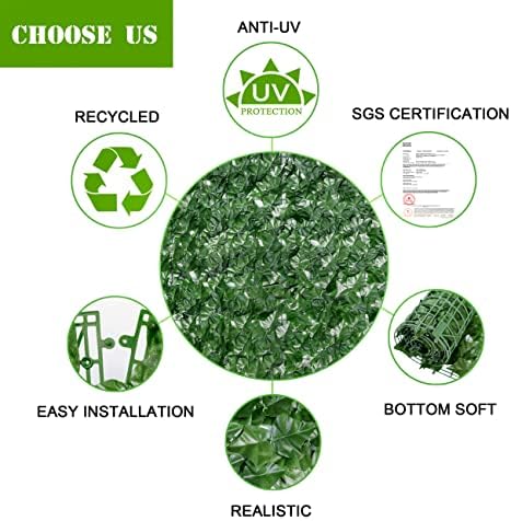 Bybeton Artificial Ivy Privacy Fence Screen - 40" X 120" UV-Anti Fake Leaves Vines - Patio Balcony Privacy, Garden, Backyard Greenery Wall Decor