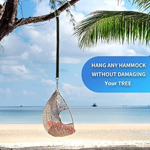 Extra Long Tree Swing Straps, 10FT Tree Swing Hanging Straps Kit Holds 1800 lbs with Tree Protector, Heavy Duty Carabiner Perfect for Swings & Hammocks