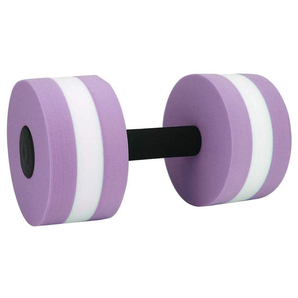 Water Dumbbells, Aquatic Exercise Dumbell, Set of 2 Aerobic Water Exercise Foam Dumbbells Pool Resistance for Men Women Weight Loss Water Sports Fitness Tool (purple)