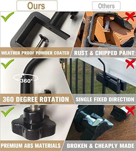 38 Inch Extended Reach Deck Hook Hanger for Railing, Heavy Duty Outdoor Plant Hook Holder for Hanging Bird Feeder Flower Basket Planter or Lanterns, 1 Pack