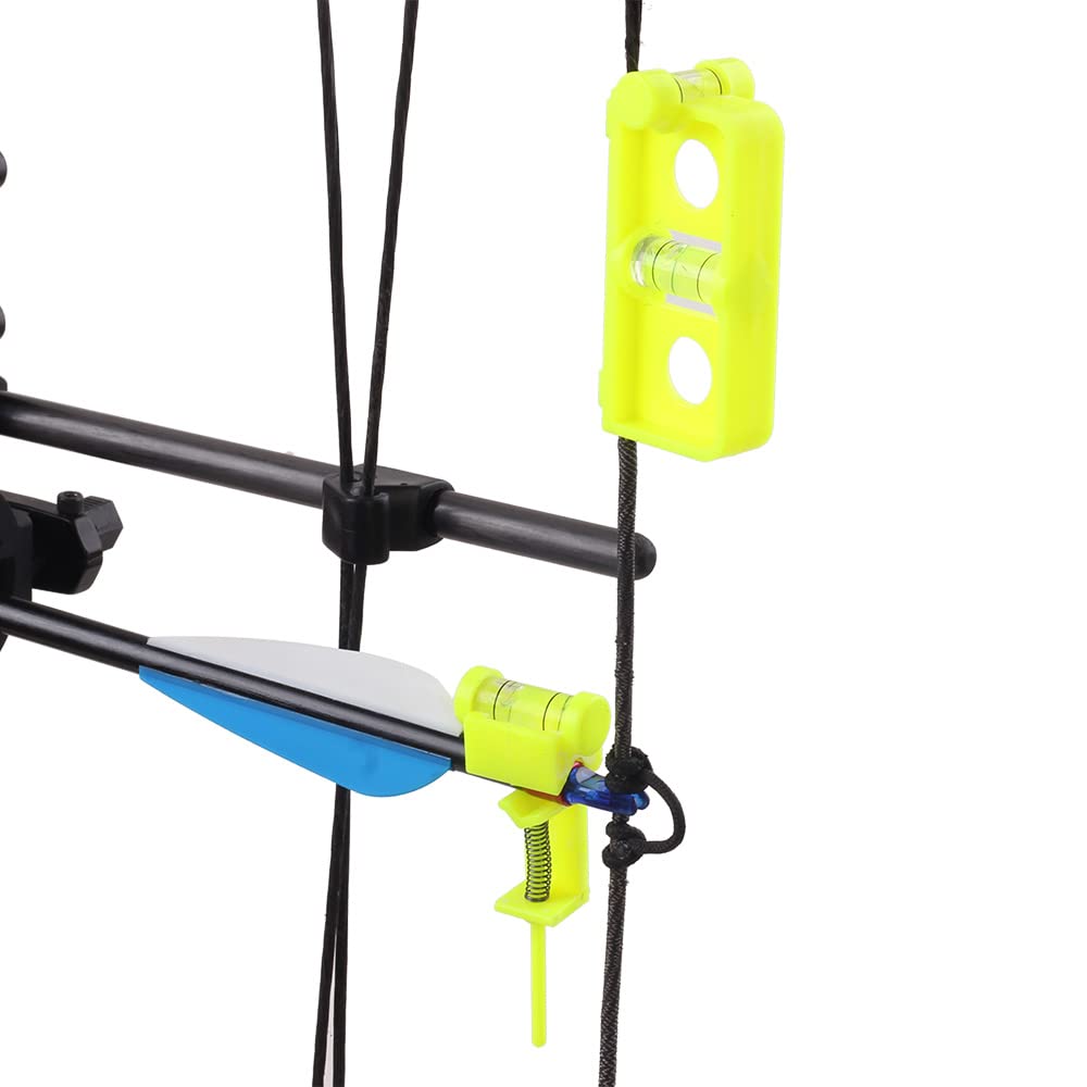 SOPOGER Archery Multifunctional Bow Level Tuning and Mounting String 3D Printing Compound Bow Sight Tuning Bubble Level Combos Tool Kit for Compound Bows (Yellow)