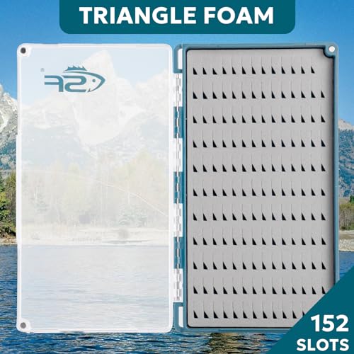SF 2pcs Fly Fishing Box Magnetic Closure Streamer Foam Polycarbonate Material Clear Lid Trout Flies Fly Box For Nymphs Fly Box Liner