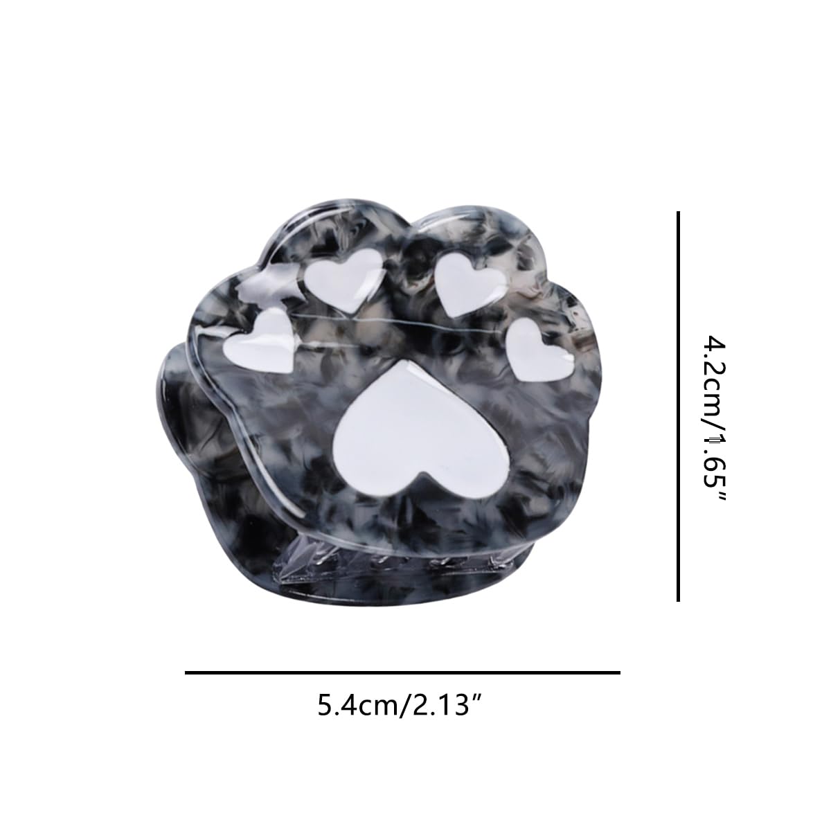 Novelty Paw Hair Clip,Acetate Claw Clips,Hair Clips for Women,Black