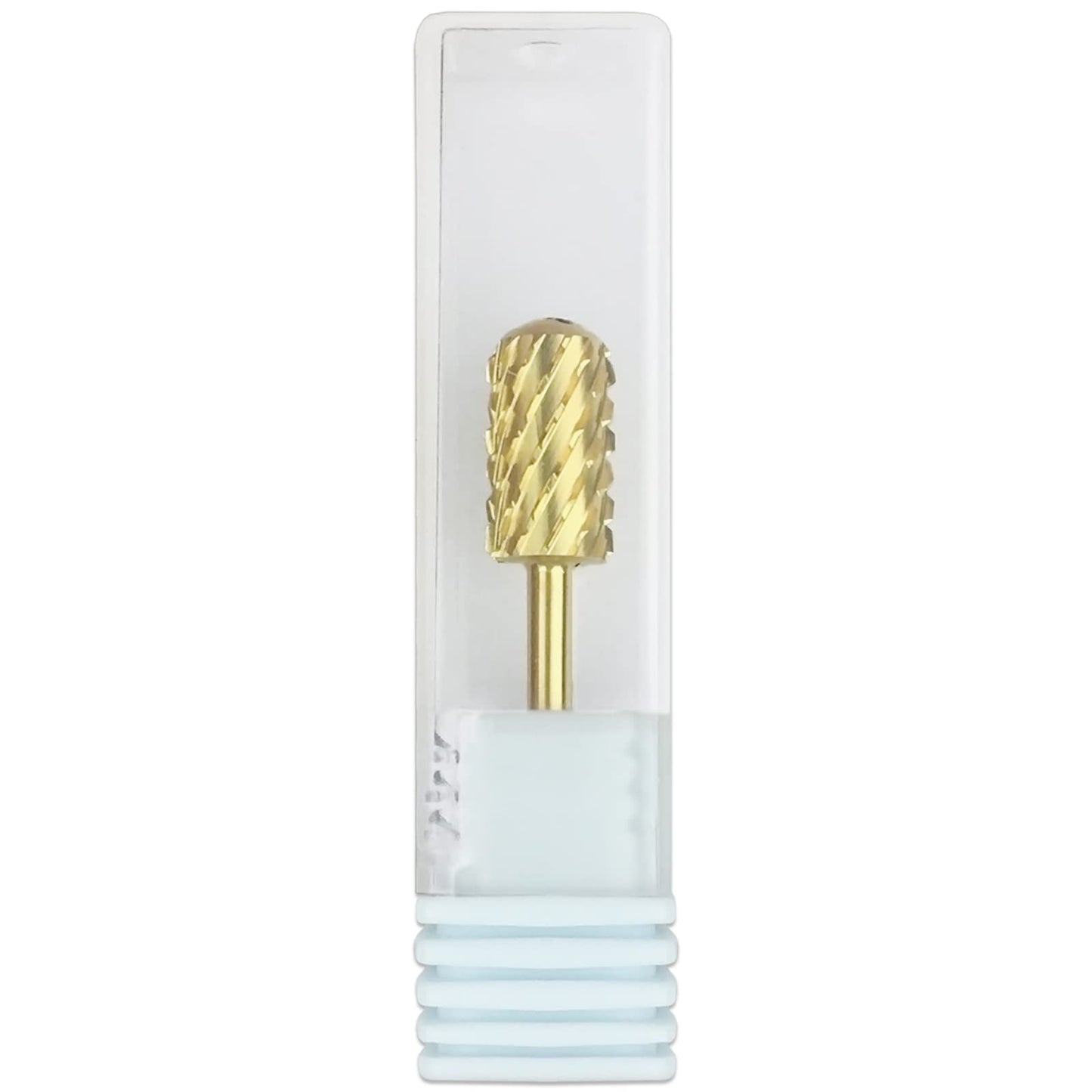 PANA 3/32" Large Smooth Round Top Safety Carbide Nail Drill Bit for Gel Polish & Acrylic Removal Nail Salon Manicure Pedicure Electric File Tools (Large Barrel - Gold, 3X Coarse)