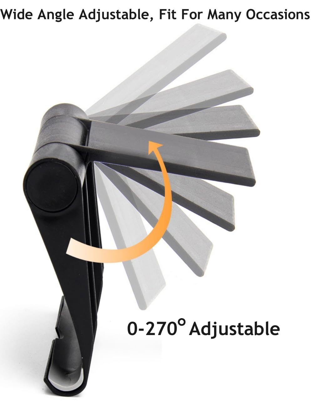 JUSDIQIR Cell Phone Stand for Desk Foldable Cell Phone Holder Desk Tablet Holder Mobile Phone Dock, Multi-Angle Universal Adjustable Tablet Dock (Black)