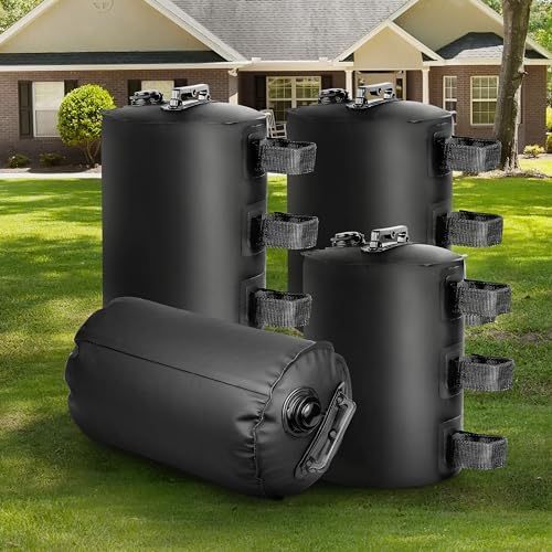 FRUITEAM Canopy Water Weight Bag, 88 LBS Portable Water Tent Weights Set of 4 for Gazebo Legs, Patio Umbrella, Pop Up Canopy, Black