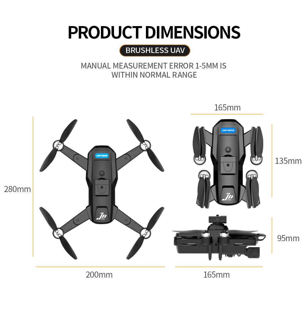 S22 Drone with 4K Camera for Adults Beginner; 194G Foldable RC Quadcopter with 328 Feet Control Range, Brushless Motor, 2.4G, 360 Degree Flip, 2 Batteries, Toys for Adults