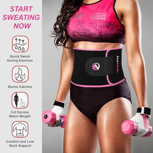 Viyafit Waist Trimmer Belt, Premium Waist Trainer for Women & Men Pink