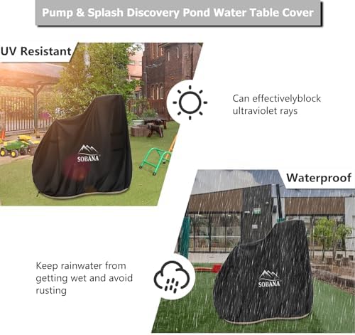 Kids Water Table Cover for Pump & Splash Discovery Pond Water Table,Waterproof Dust Proof Anti-UV Outdoor Kids Water Sensory Table Pool Cover(Cover only,Black)