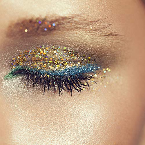 Hemway Biodegradable Glitter Eco Friendly - 100g/3.5oz Bio Cosmetic Safe Sparkle Vegan for Face Eyeshadow Body Hair Festival Makeup Craft - Super Chunky (1/8" 0.125" 3mm) - Turquoise Blue