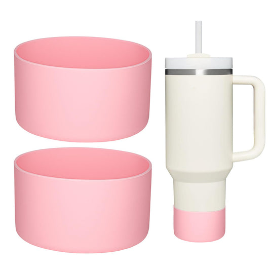 HEYSKAY 2pcs Protective Flask Silicone Boot Base for Stanley Quencher Adventure 40oz & Stanley IceFlow 20oz 30oz Tumbler, and Compatible with 12-24oz Hydro Sport Water Bottles,Yeti and More