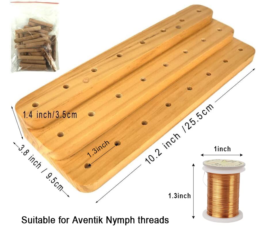 Riverruns Fly Tying Thread Spool Stand Nature Wood Spool Station Hand Made Travelling