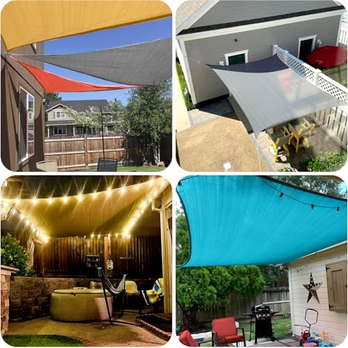 SUNLAX Sun Shade Sail 16' x 20' Dark Grey Rectangle Canopy Sail Shade Cover UV Block Permeable Sunshade Outdoor for Patio Backyard (We Make Custom Size)