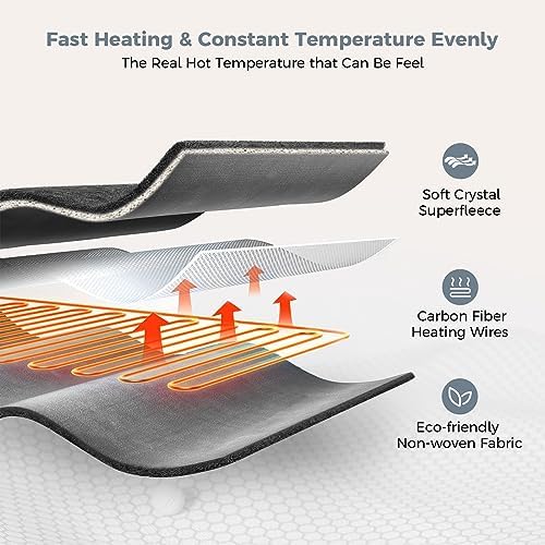 NOWWISH Heating Pad for Neck and Shoulders Pain Relief, 2lb Weighted Electric Heating Pad with 10 Heat Levels and Auto Shut Off, Large Heated Wrap, Birthday Gifts for Women Men, 17"x23", Black