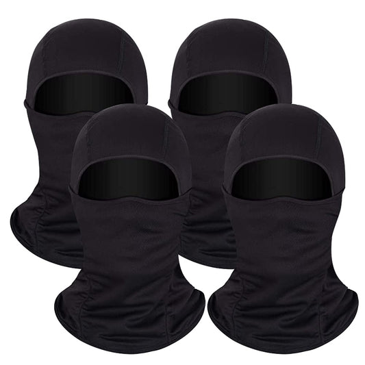 Valleycomfy 4PCS Balaclava Ski Mask Winter Face Mask Men Women UV Protection Hood Windproof Sun Hood Tactical Masks(Black)
