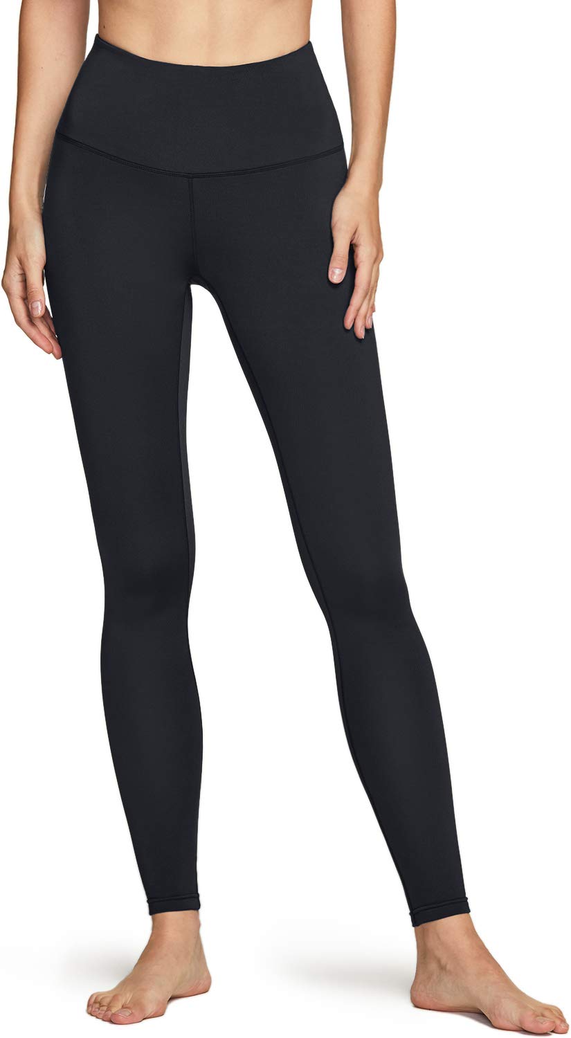 ATHLIO Women's Thermal Yoga Pants, High Waist Warm Fleece Lined Leggings, Winter Workout Running Tights, Thermal Yoga Pants Black/Black, Small