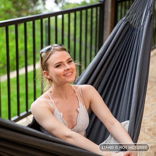 SUNCREAT Hammocks Outdoor Camping Double Hammock, Extra Large 2 Person Hammock for Camping, Dark Gray