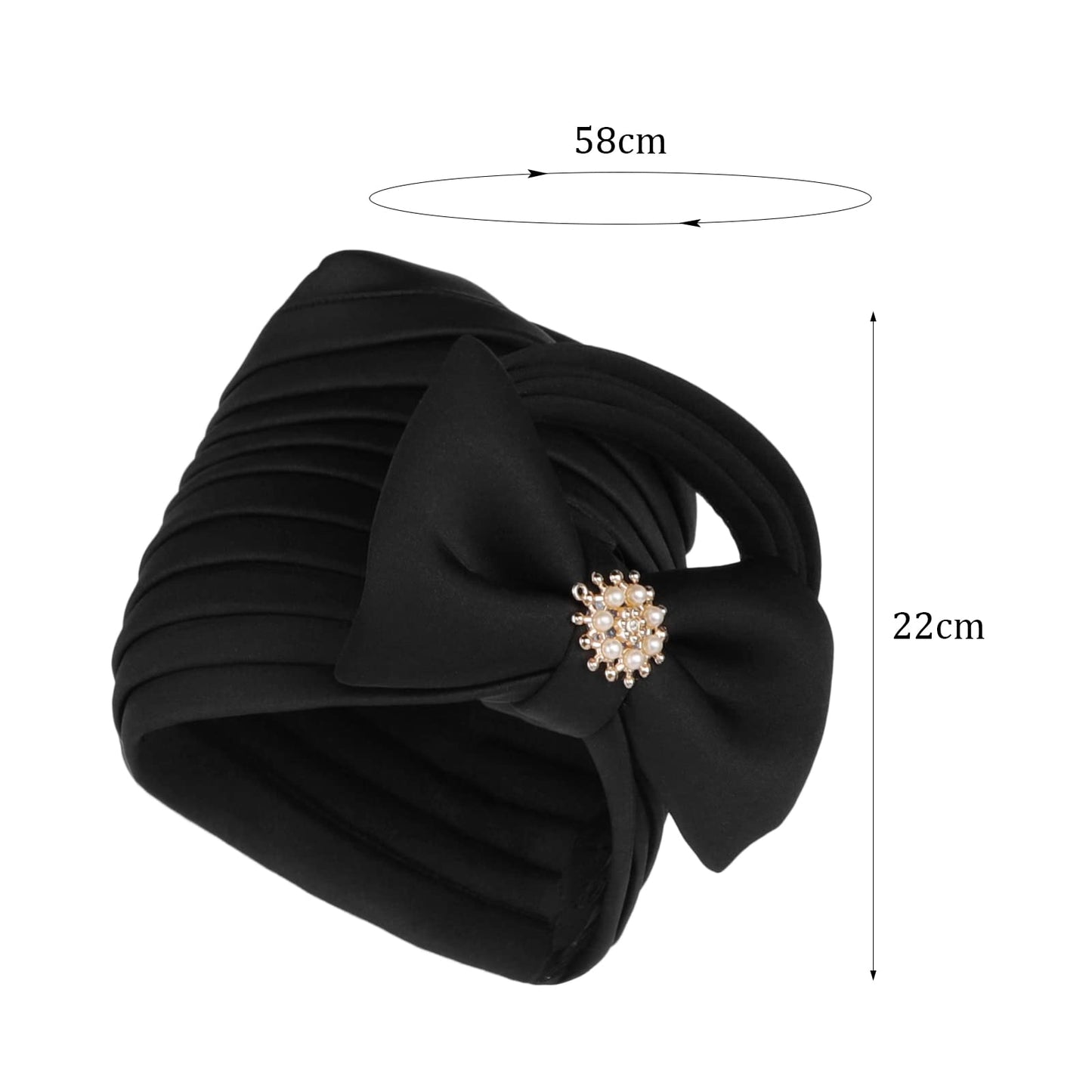 African Turban Head Wrap Nigerian Gele Head Tie Stretchy Breathable Bonnet Turban Bow Chemo Beanie Cap Bandana Head Wear