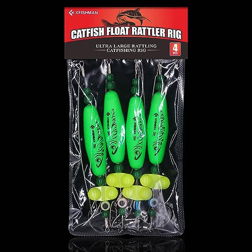 Catfish-Rig-for-Bank-Fishing-Catfishing-Tackle-Floats-with-Rattler-Santee Cooper Rig Equipment(Black-2.5 inch)