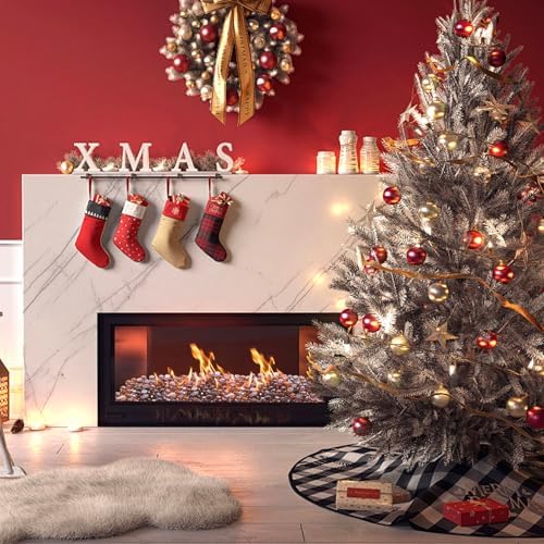 Fire Glass Rocks, Amber Beads for Propane Fire Pit, Fireplace and Outdoor Decorative. 3/4 High Luster 10LB Round Firepit Glass