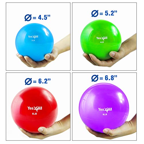 Yes4All Soft Weighted Toning Ball Smooth 8lb Purple