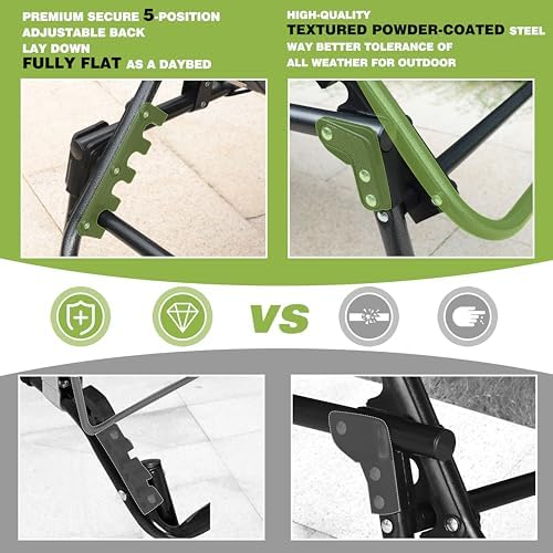 Foldable Chaise Lounge Chair with Detachable Pillow & Pocket, Outdoor Portable Tanning Chair with 4 Position Adjustable Back, Patio, Beach and Pool, Black