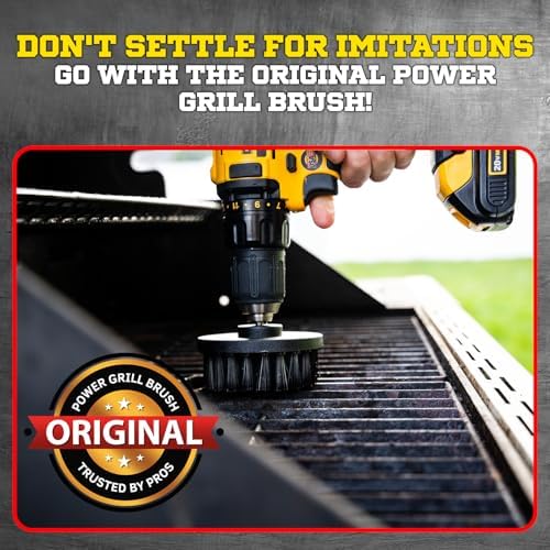5 Piece BBQ Cleaning Kit - Nylon Safe Bristle, Free Non, Wire-Safe for All Grates Stainless Steel Charcoal/Gas Scraper,Accessories Outdoor Gift for Dad/Men Cool Barbecue Cleaner
