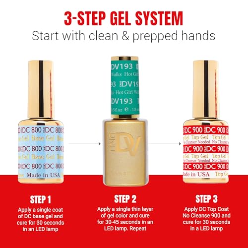 DND Diva Gel Polish Set, First Class Collection, UV/LED Gel Polish and Air Dry Nail Lacquer, Matching Chip-Free Polish Duo, 186 Peach Mimosa, 0.5 Fl Oz