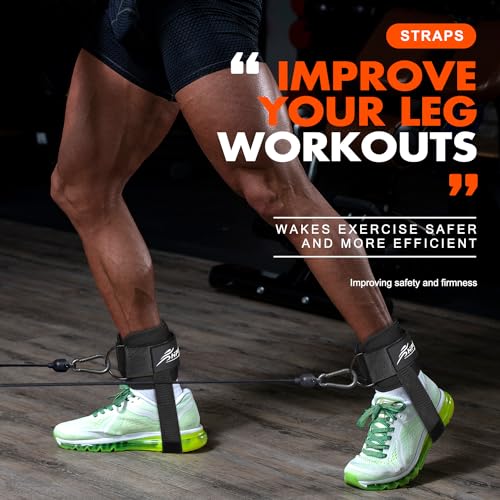 Ankle Cuffs for Cable Machine, Gym Kickback Strap for Glute Leg Workouts, Booty Hip Abductors Exercise, Adjustable Padded Ankle Straps for Cable Machine, Home Gym Attachment for Women & Men