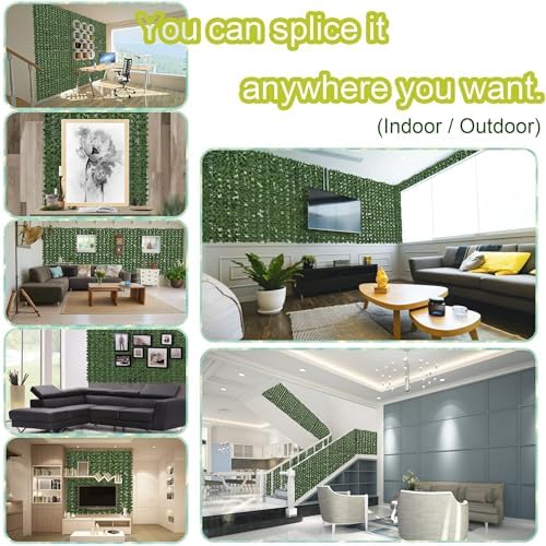 Artificial Ivy Privacy Fence Screen,140" by 60" (58.5 SQFT) UV-Anti Faux Hedge Fence and Fake Ivy Vine Leaf Wall Panels for Indoor&Outdoor Green Backdrop, Garden Greenery Decor