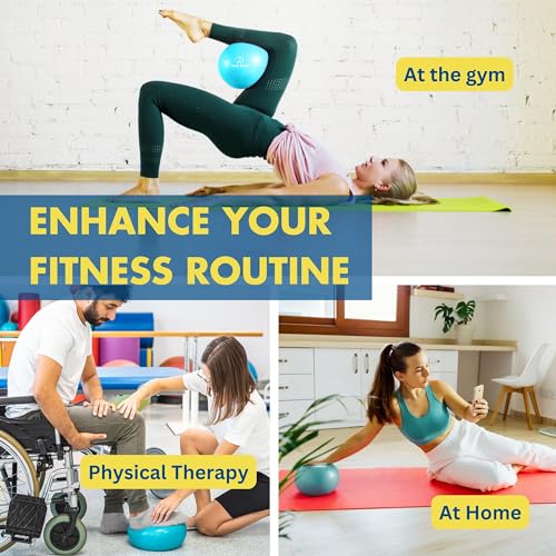 ProBody Pilates Ball Barre Ball, 9 Inch Small Exercise Ball for Between Knees, Mini Soft Yoga Ball for Stability, Barre, Fitness, Ab, Core, Physio and Physical Therapy Ball (Indigo)