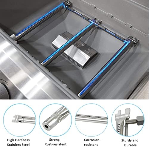 Spirit e310 7636 Flavorizer Bars & 69787 Grill Burner for Weber Spirit and Spirit II 300 Series E310 E320 E330 S310 S320 S330 68950 with Front Control, Grill Parts 15.3" Heat Plate, 18" Burner Tube