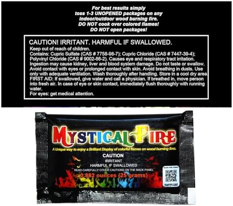 Mystical Fire Color Changing Packets Fire Pits Campfire Enchanted Multi-Color Magical Fun for Indoor Fireplace or Outdoor Use 0.882 Ounces 50pk