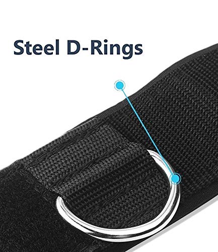 AOHO MOOON (Pair) Comfortable Adjustable Ankle Straps for Cable Machines Women, Gym Workout Leg Straps, Ankle Cuffs for Glute Workouts, Foot Straps for Kickback, One Size Fit All with D Ring