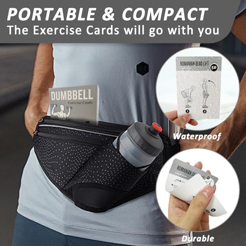 MOVASEE Bodyweight Workout Cards, 62 Exercises Cards Deck Large Size 5" x 3.5" Fitness Cards for Women & Men, Beginner Fitness Guide to Training Exercises at Home or Gym