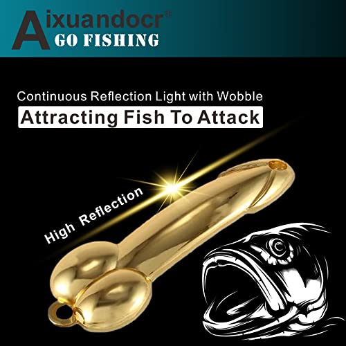 Bass Fishing Lure, Fishing Spoons, Topwater Fishing Lures with Trebles Hooks, Trout Fishing Lures, Fishing Tackle for Freshwater and Saltwater