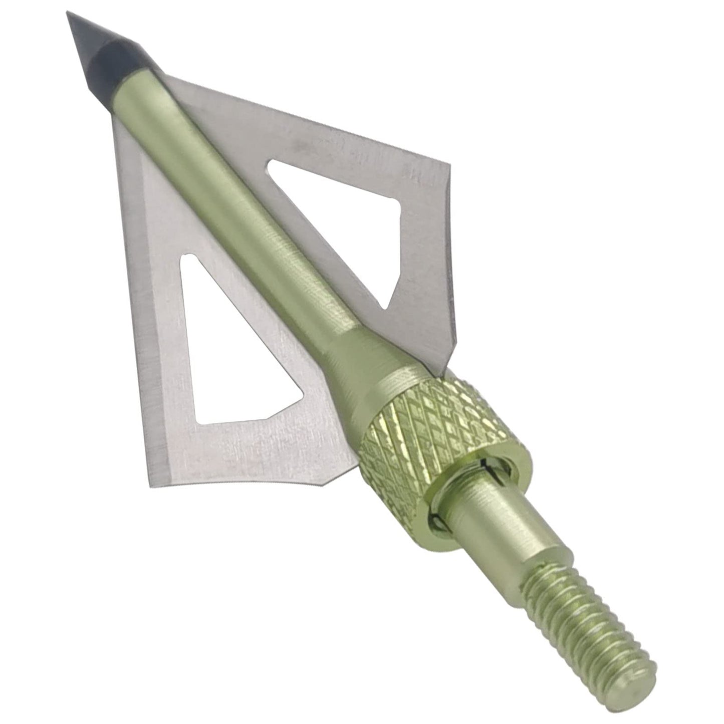 LeeMui Hunting Broadheads 12PK 100 Grains Screw-in Arrow Archery 3 Blades Hunting Heads Arrow Tips Compatible with Crossbow and Compound Bow + 1 PK Broadhead Storage Case (Grass Green)