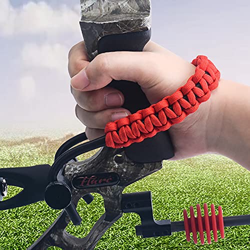 Archery Bow Wrist Sling, 550 Paracord Strap for Compound Bow & Recurve (Black)