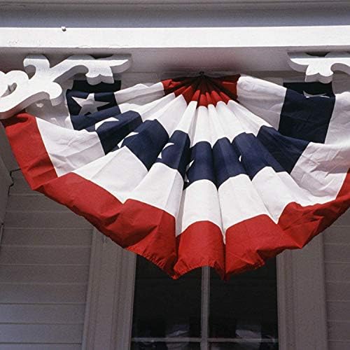 EBaokuup 8 Pcs USA Patriotic Pleated Fan Flags-3 x1.5 Ft American US Flag Bunting Banner Patriotic Bunting Flag Stars and Stripes Flag Bunting for Memorial Day The 4th of July and Labour Day