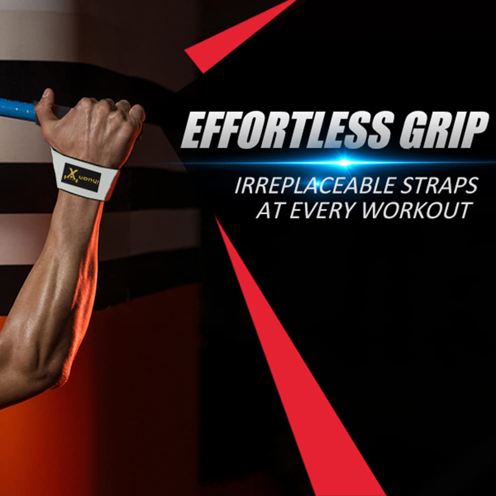 ihuan Lifting Straps for Weightlifting - Wrist Straps for Weightlifting | Gym Wrist Wraps with Extra Hand Grips Support for Strength Training | Bodybuilding | Deadlifting