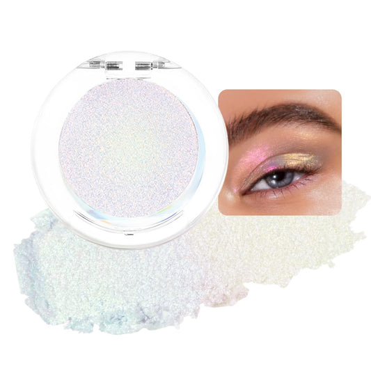 evpct Mermaid Chameleon Eyeshadow Palette Duochrome MultiChrome Makeup, White Gold Glitter Shimmer Loose Eyeshadow Palette High Pigments Chameleon Chrome Holographic Eyeshadow MultiChrome