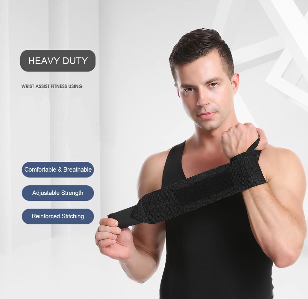 SUJAYU Wrist Wraps, 2 Pack Wrist Brace Wrist Straps for Weightlifting, Wrist Straps Lifting Straps Wrist Weights Carpal Tunnel Wrist Brace, Wrist Brace for Working Out Gym Accessories for Men (Blue A)